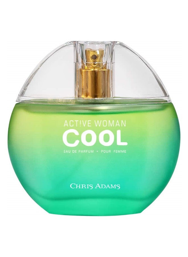 كريس أدمز عطر كريس آدامز أكتيف وومان كول أو دو بارفان 80 مل، عطر منعش برائحة مائية يدوم طويلاً للنساء الواثقات من أنفسهن - Image 2